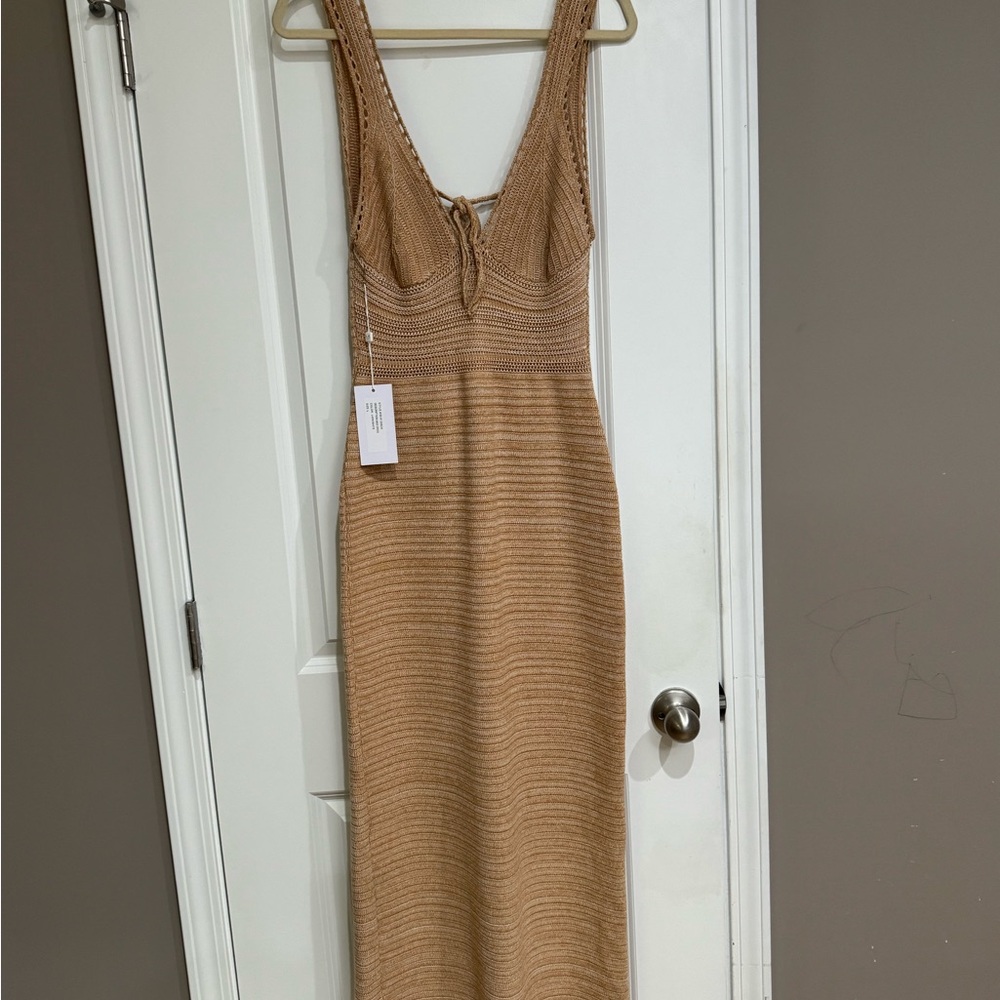 Ronny Kobo Collection Beige Backless Dress